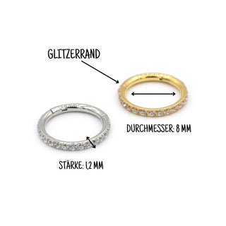 ARTIQO 'Sparkling hinged Segment Ring' Piercingring - helloartiqo.com
